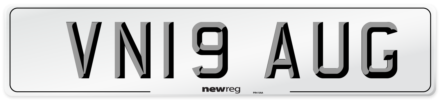 VN19 AUG Number Plate from New Reg